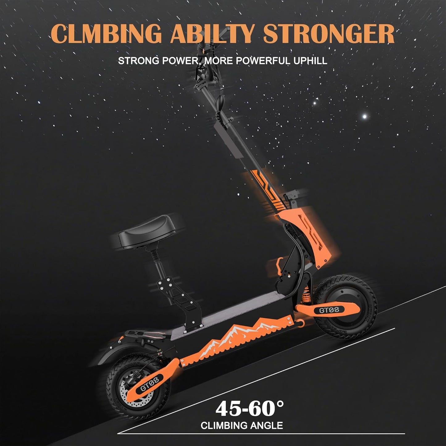 DOF 5600W Electric Scooter for Adults – 50MPH, 40 Miles, Dual Motor, Foldable with Seat & Off-Road Tires