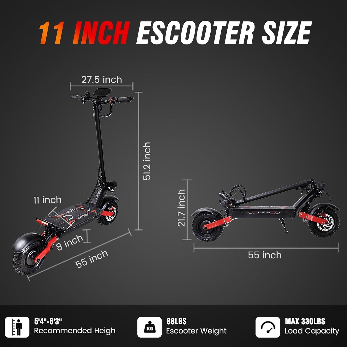 Electric Scooter for Adults – 52MPH BeastRide 6000, Dual Motor, 50-Mile Range, Off-Road, Foldable with Seat