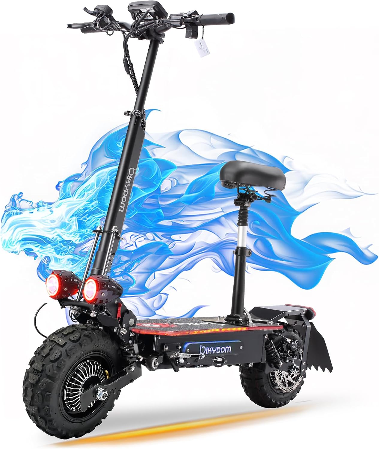 Electric Scooter for Adults – 5600W Dual Motors, 50MPH, 50 Miles Range, 60V 27Ah Battery, Off-Road Tires, Seat, 490lbs Max Load
