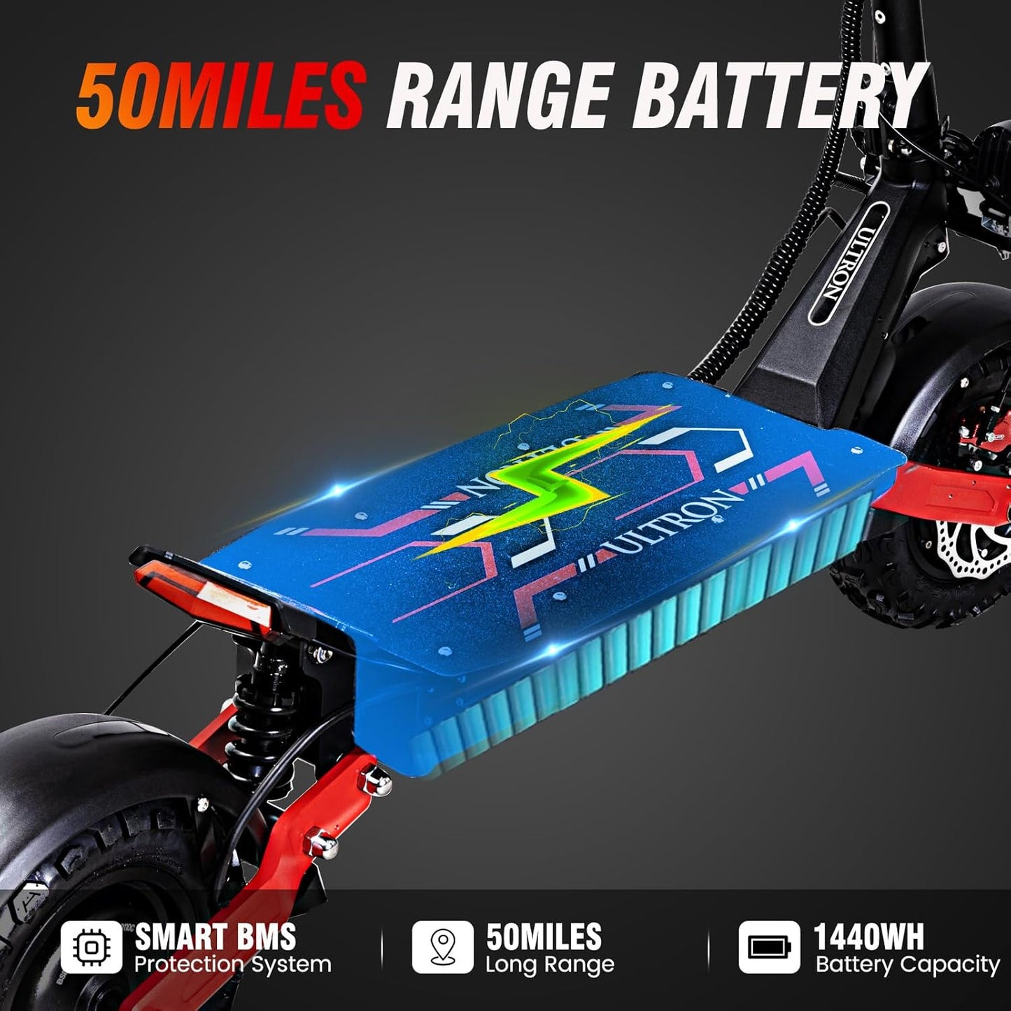 Electric Scooter for Adults – 52MPH BeastRide 6000, Dual Motor, 50-Mile Range, Off-Road, Foldable with Seat
