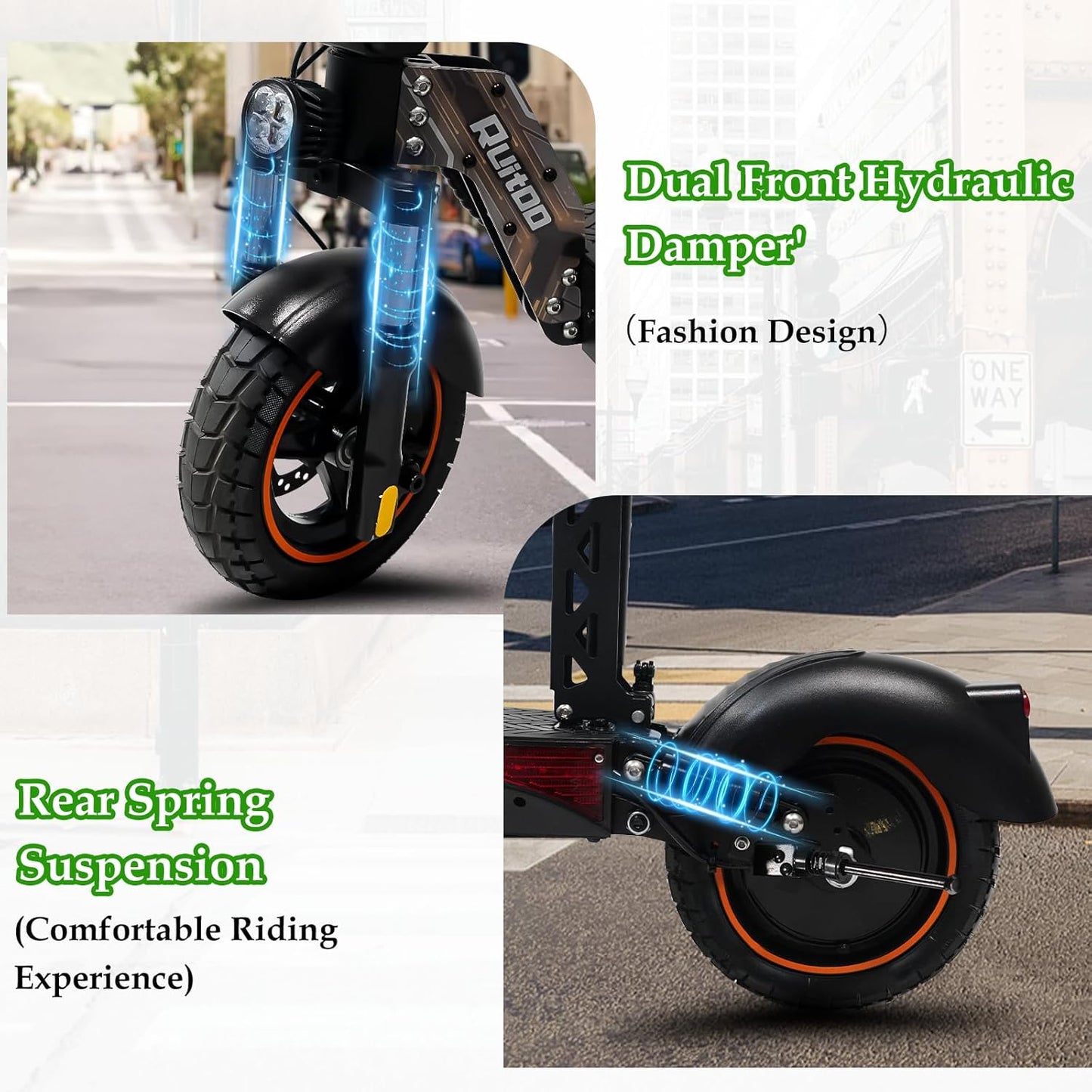 Electric Scooter for Adults – 5600W Dual Motors, 50MPH, 50 Miles Range, 60V 27Ah Battery, Off-Road Tires, Seat, 490lbs Max Load