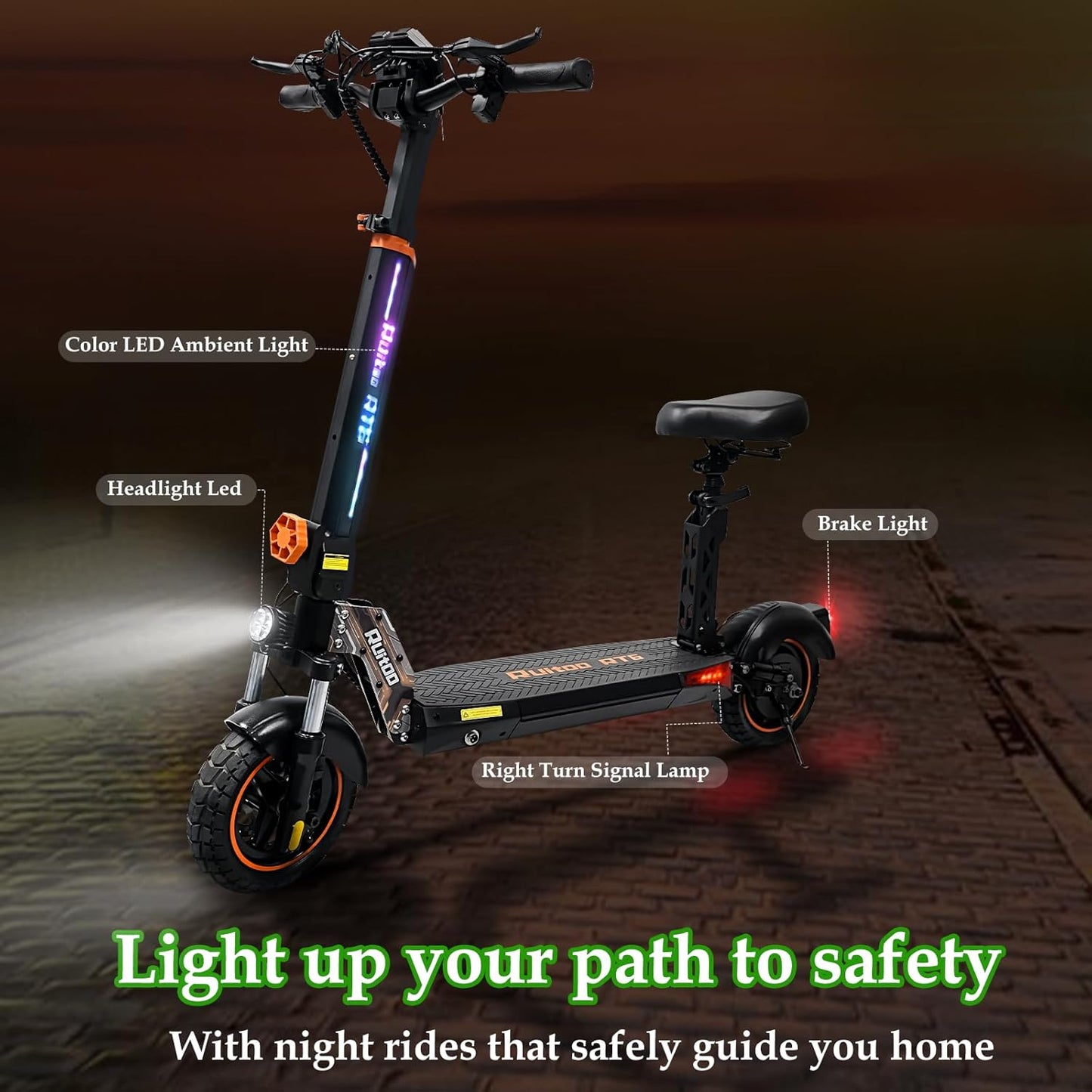 Electric Scooter for Adults – 5600W Dual Motors, 50MPH, 50 Miles Range, 60V 27Ah Battery, Off-Road Tires, Seat, 490lbs Max Load